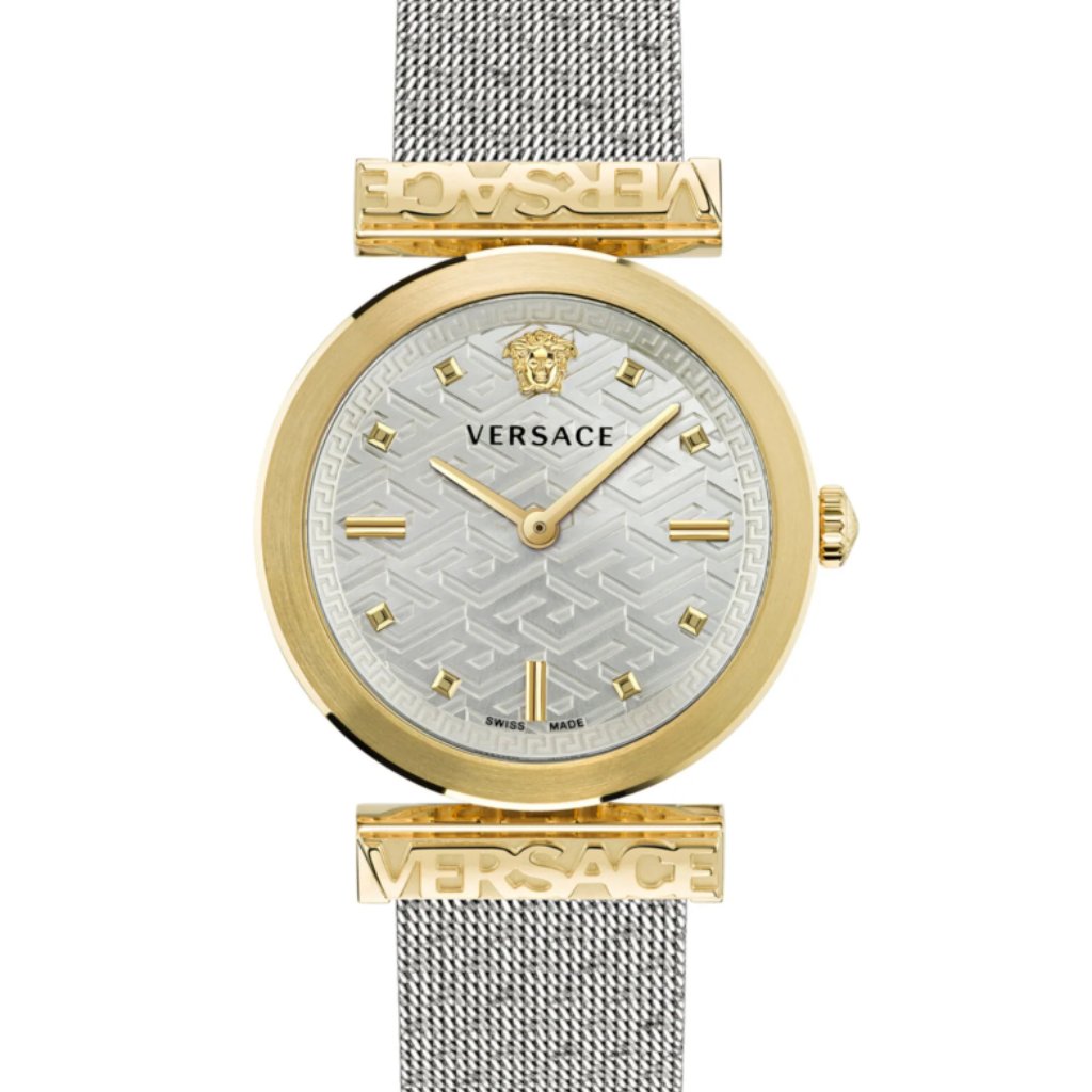 Versace 34mm Two Tone White Dial Watch